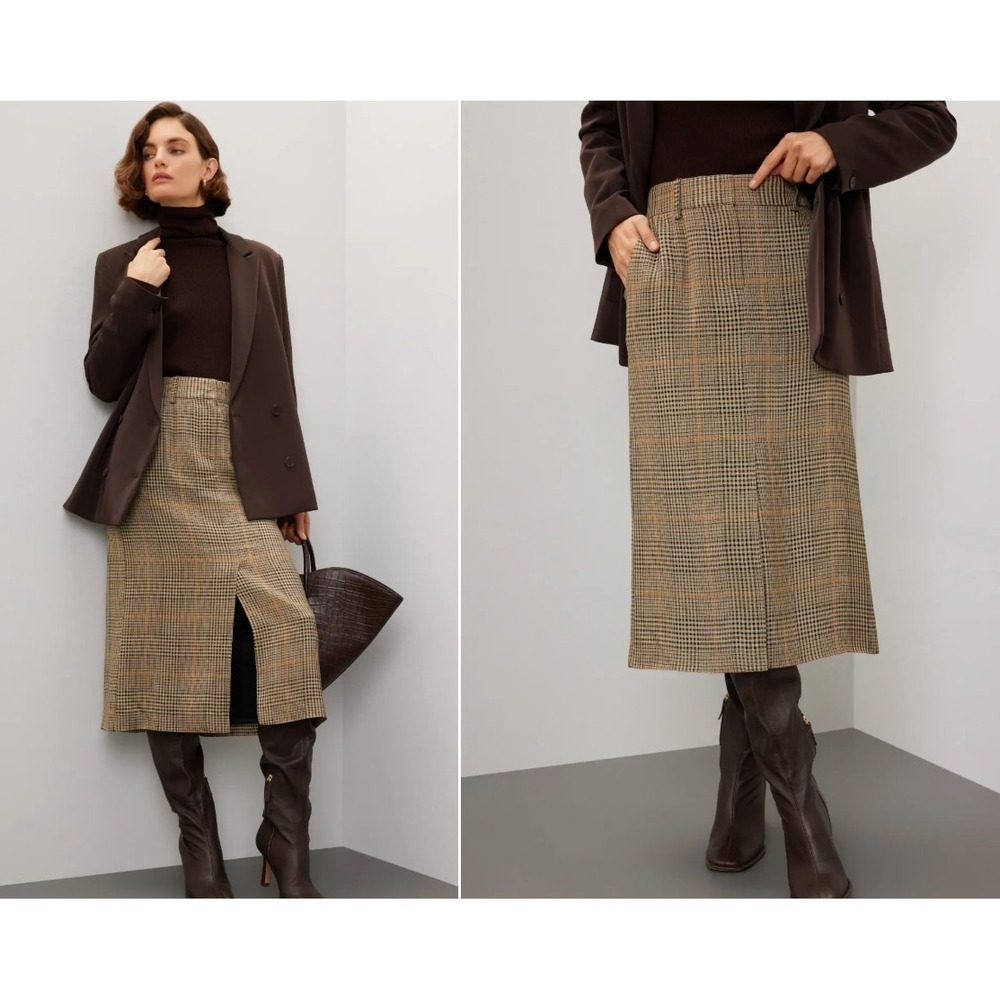 CO Collections Plaid Pencil Skirt‎